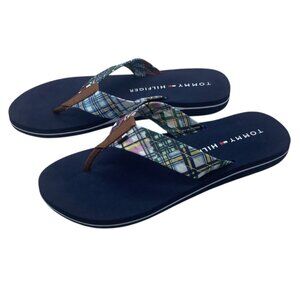 Tommy Hilfiger CHERRIE Plaid Flip Flops Sandals Women Size 7